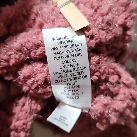 SONOMA XXL Mauve Cowlneck Long Sleeve Fair Isle Sherpa Comfy Cozy Sweater Top - Picture 10 of 13